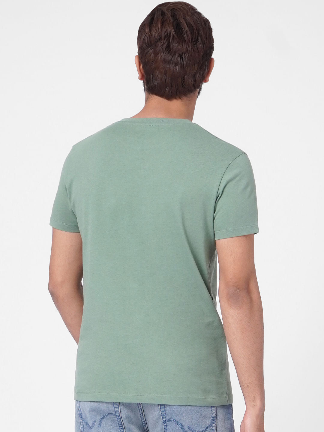 Green Graphic Print Crew Neck T-shirt