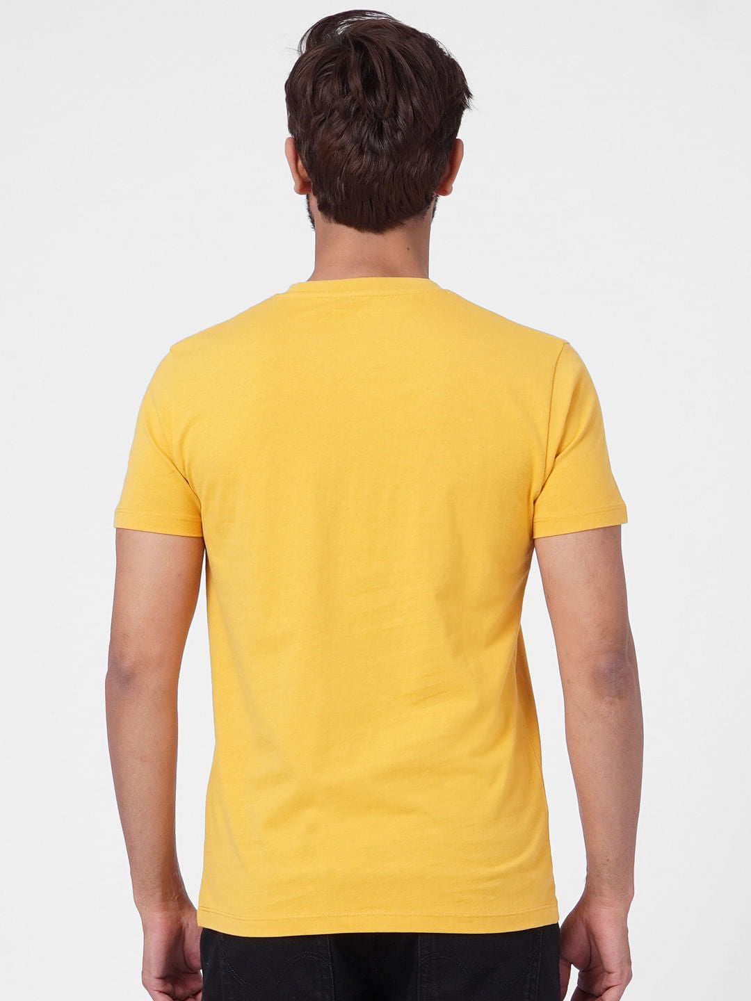 Yellow Graphic Print Crew Neck T-shirt