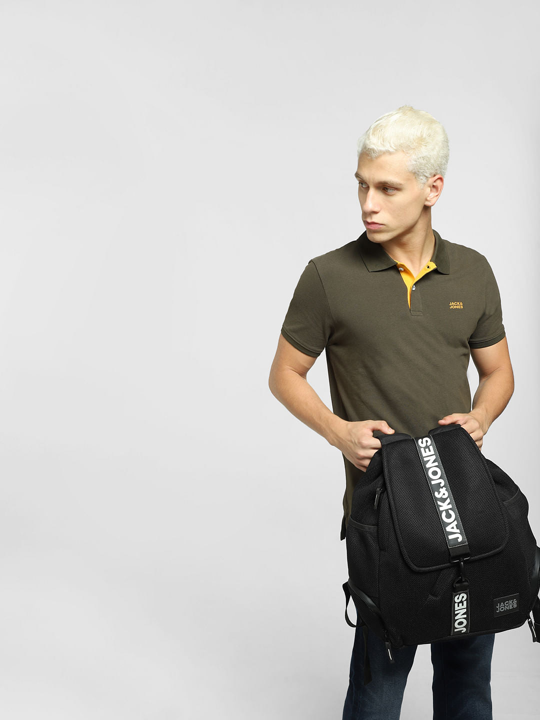 Olive Cotton Polo T-shirt - S