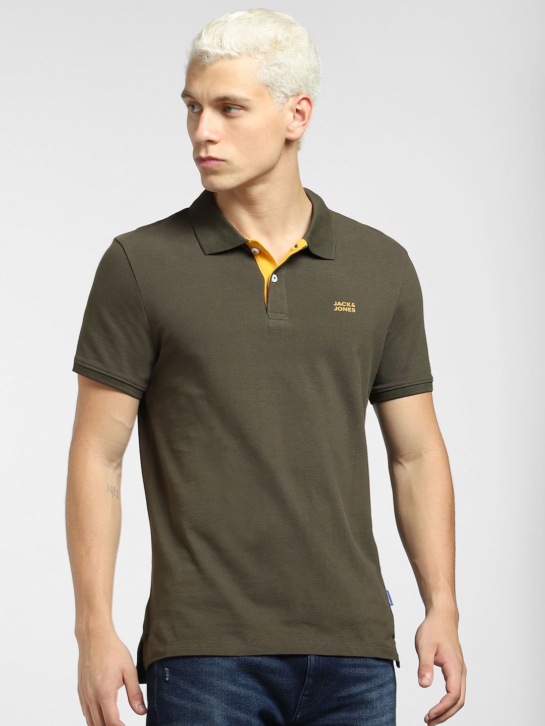 Olive Cotton Polo T-shirt
