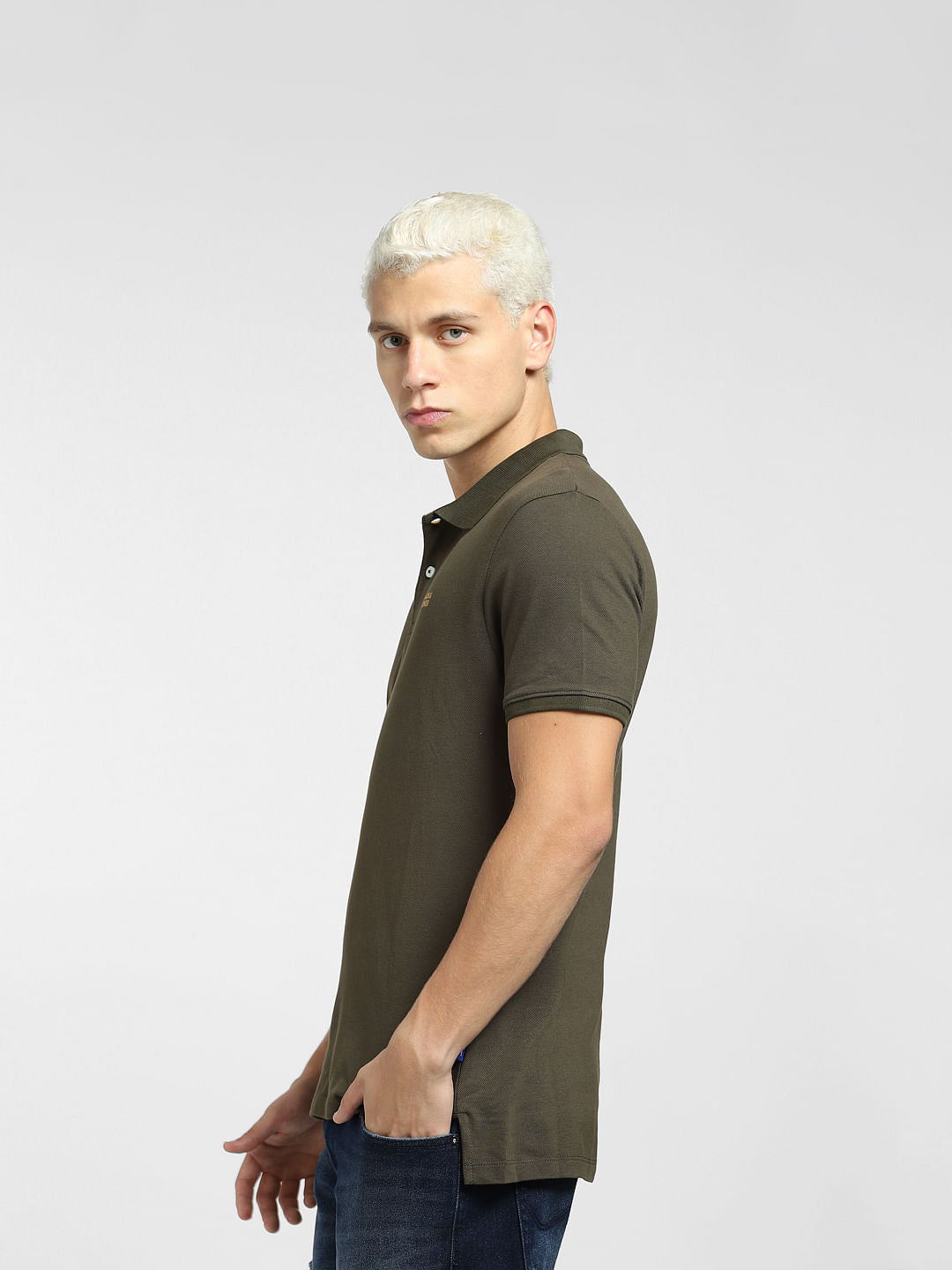 Olive Cotton Polo T-shirt