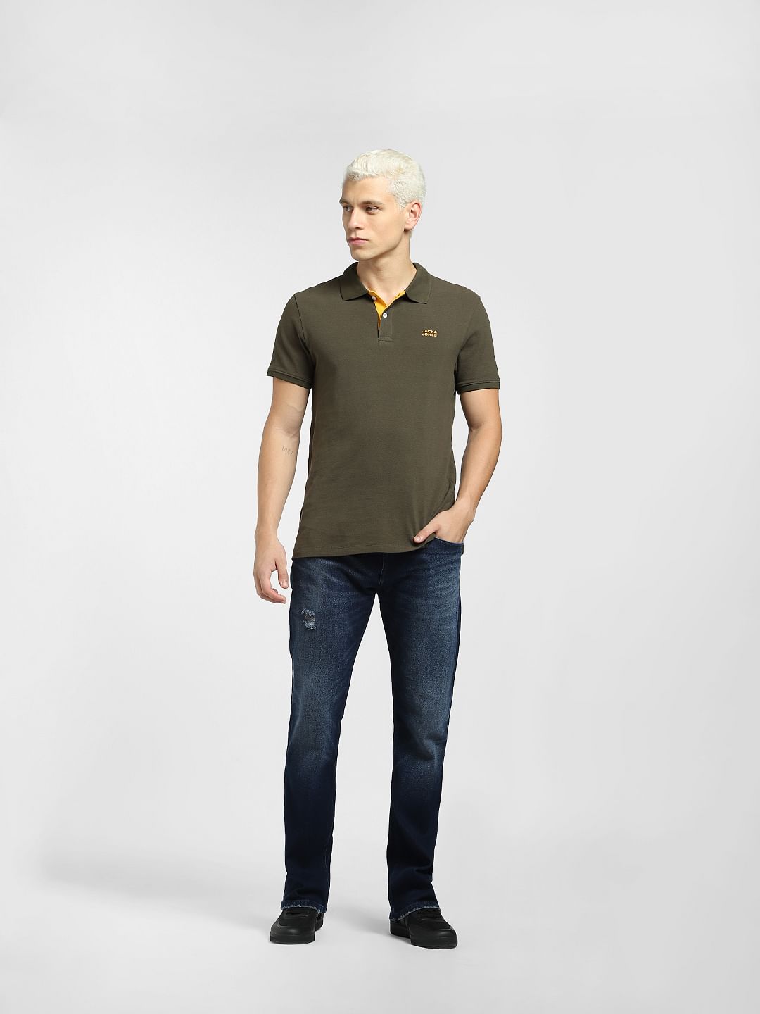 Olive Cotton Polo T-shirt