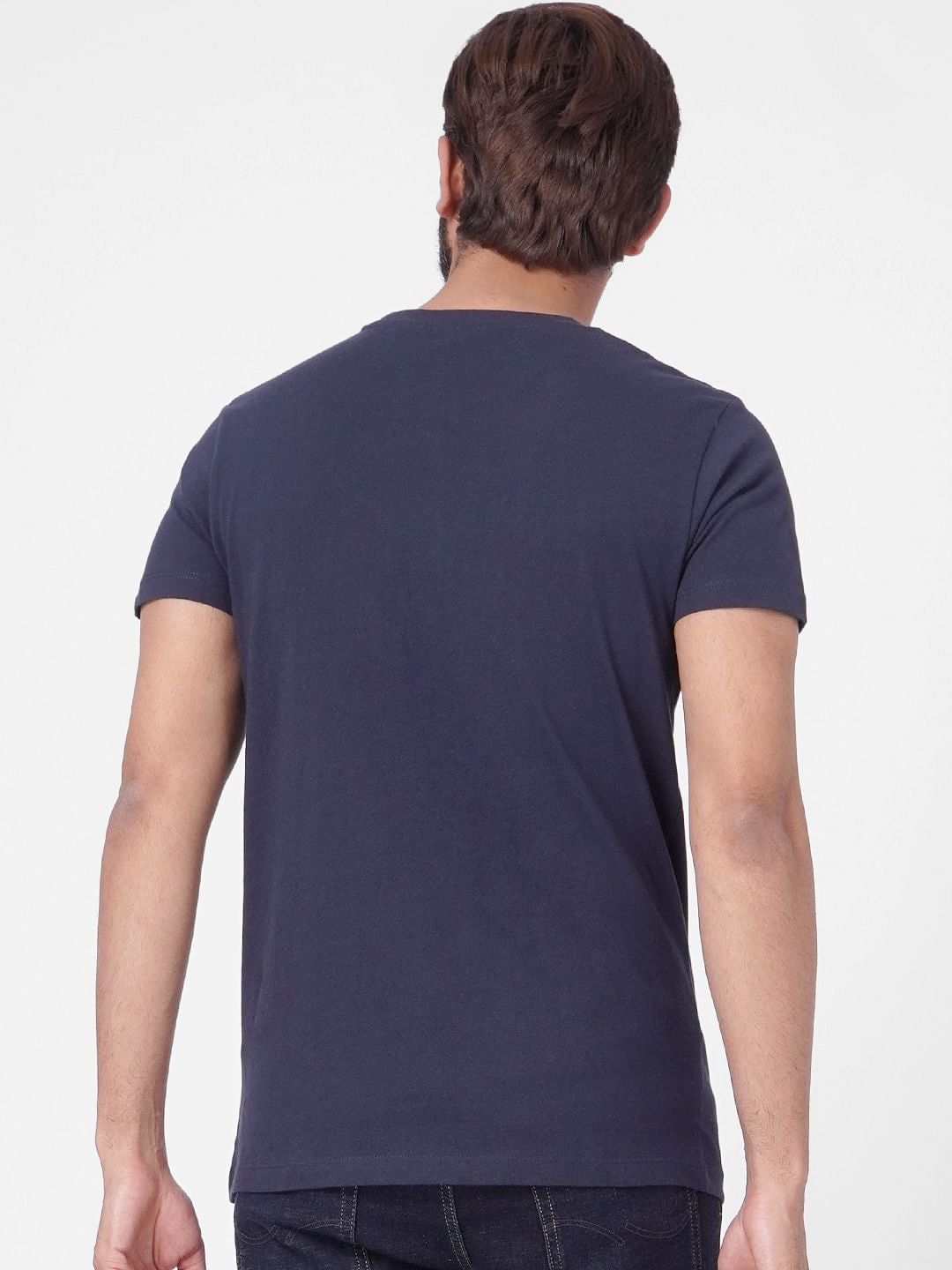 Blue Graphic Print Crew Neck T-shirt