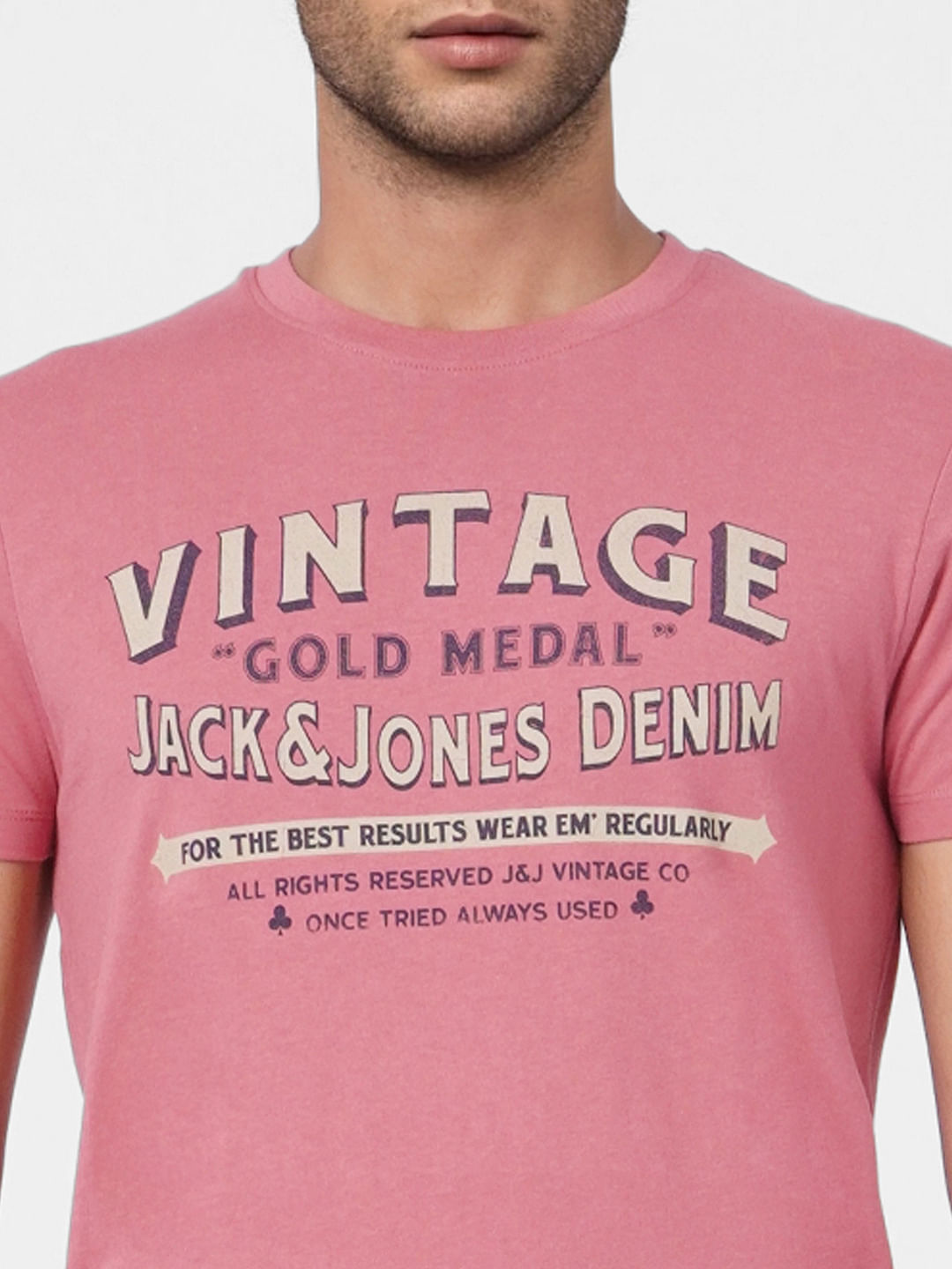 Purple Graphic Print Crew Neck T-shirt