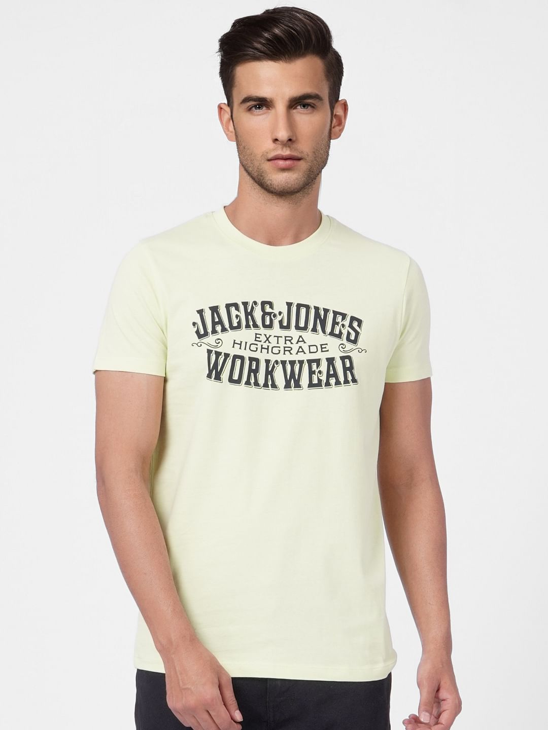 Light Green Graphic Print Crew Neck T-shirt