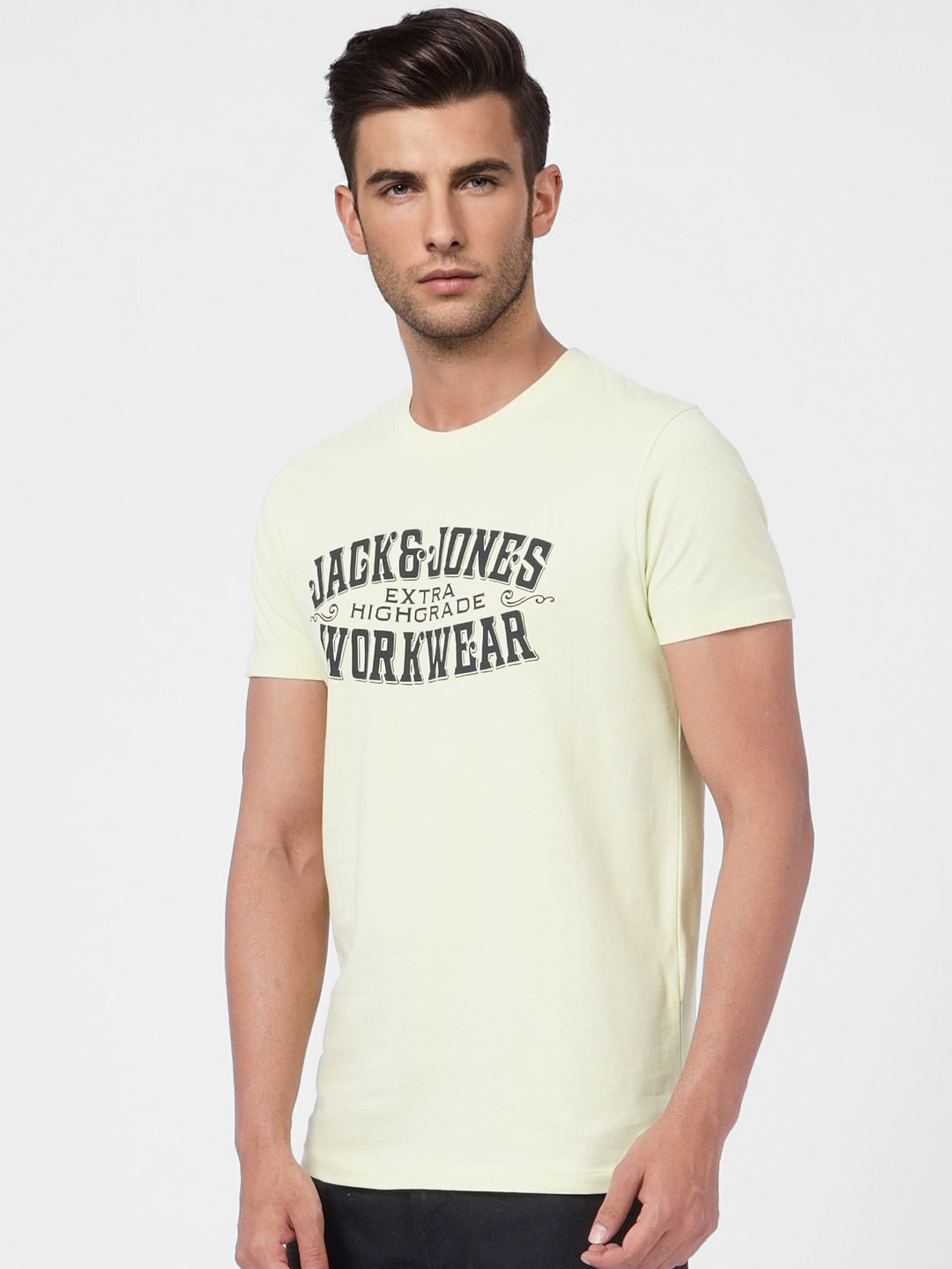 Light Green Graphic Print Crew Neck T-shirt