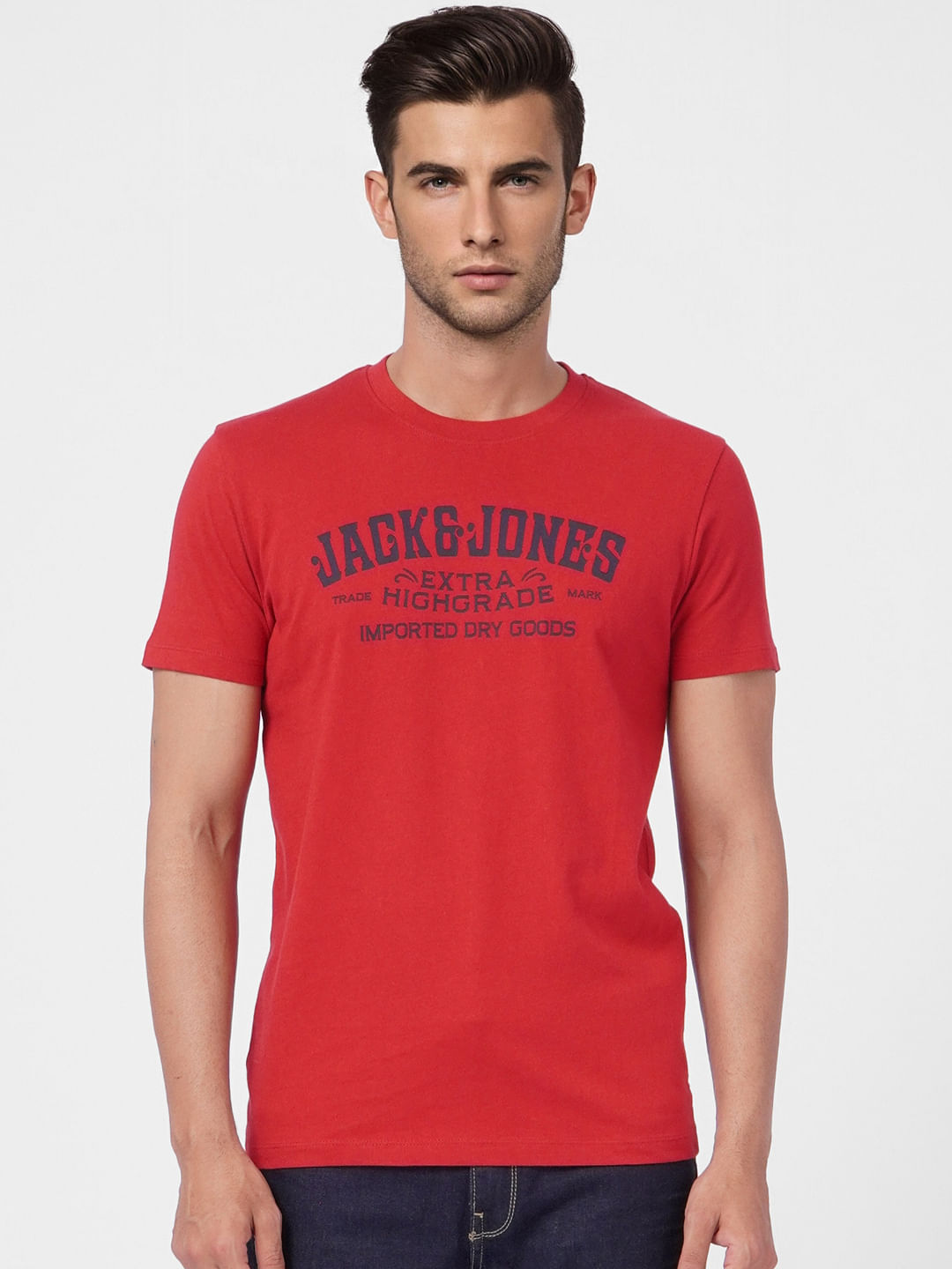 Red Graphic Crew Neck T-shirt