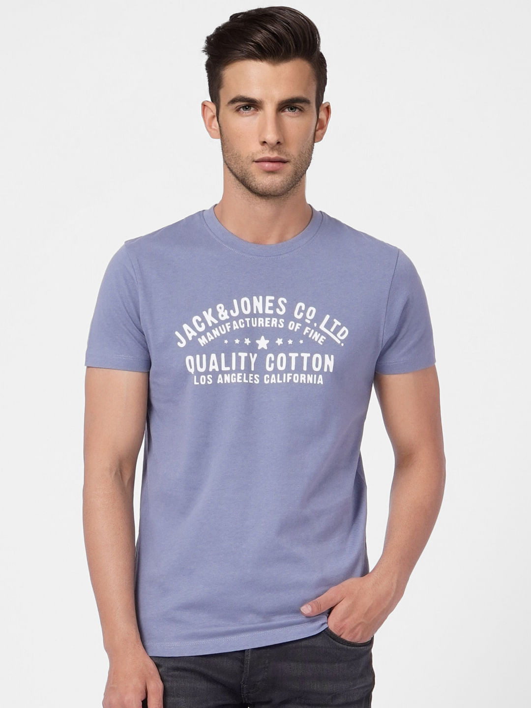 Blue Graphic Print Crew Neck T-shirt
