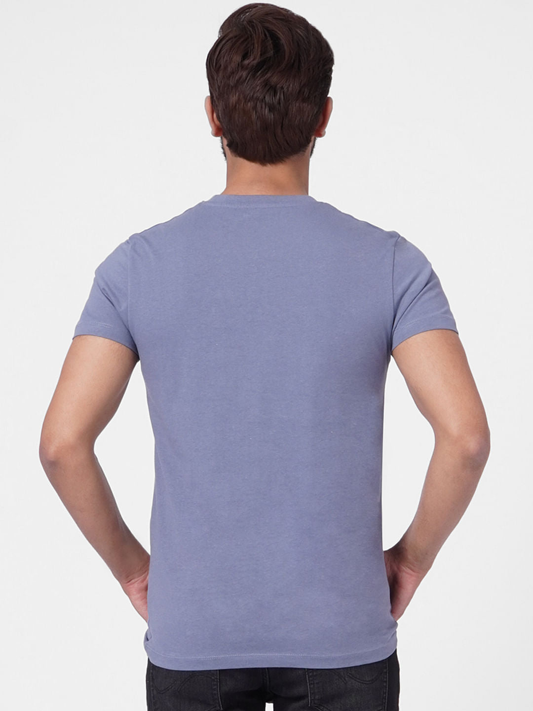 Blue Graphic Print Crew Neck T-shirt