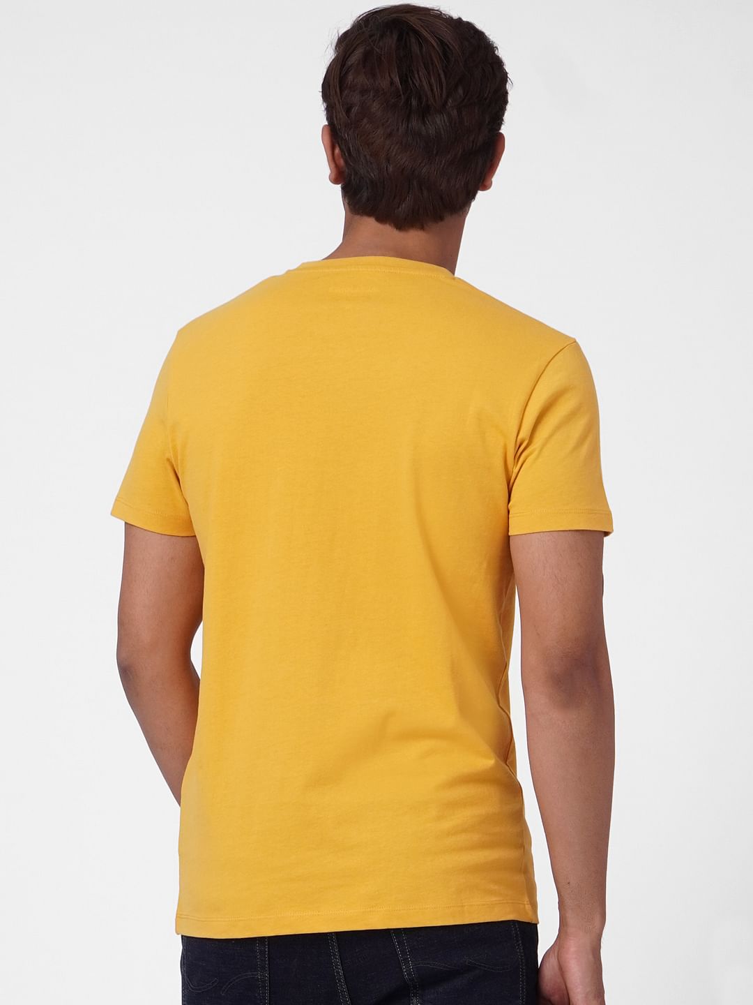 Yellow Graphic Print Crew Neck T-shirt