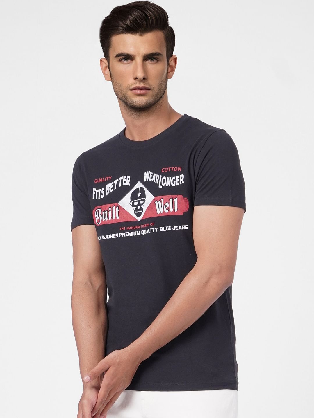 Black Graphic Print Crew Neck T-shirt