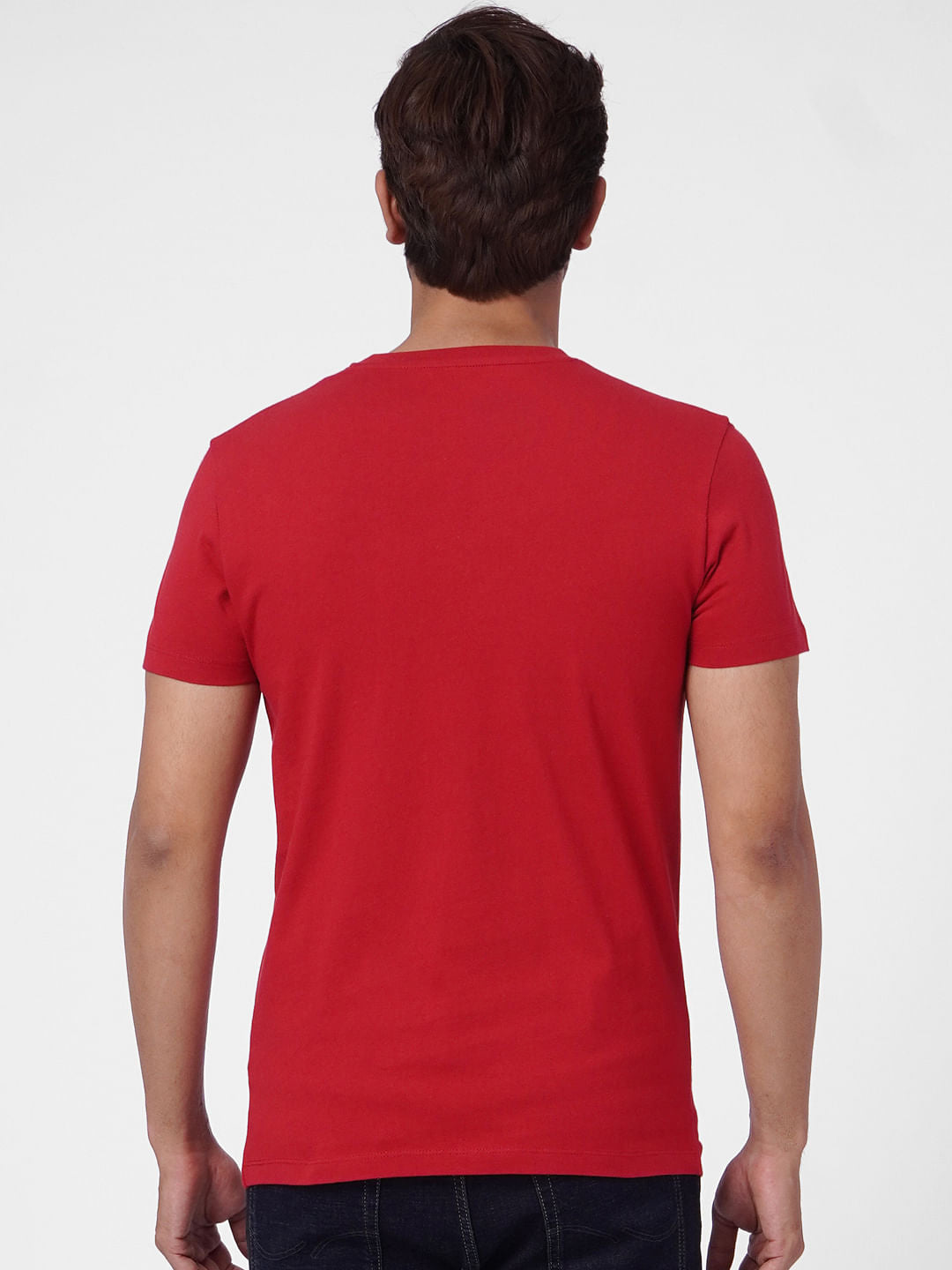 Red Graphic Print Crew Neck T-shirt