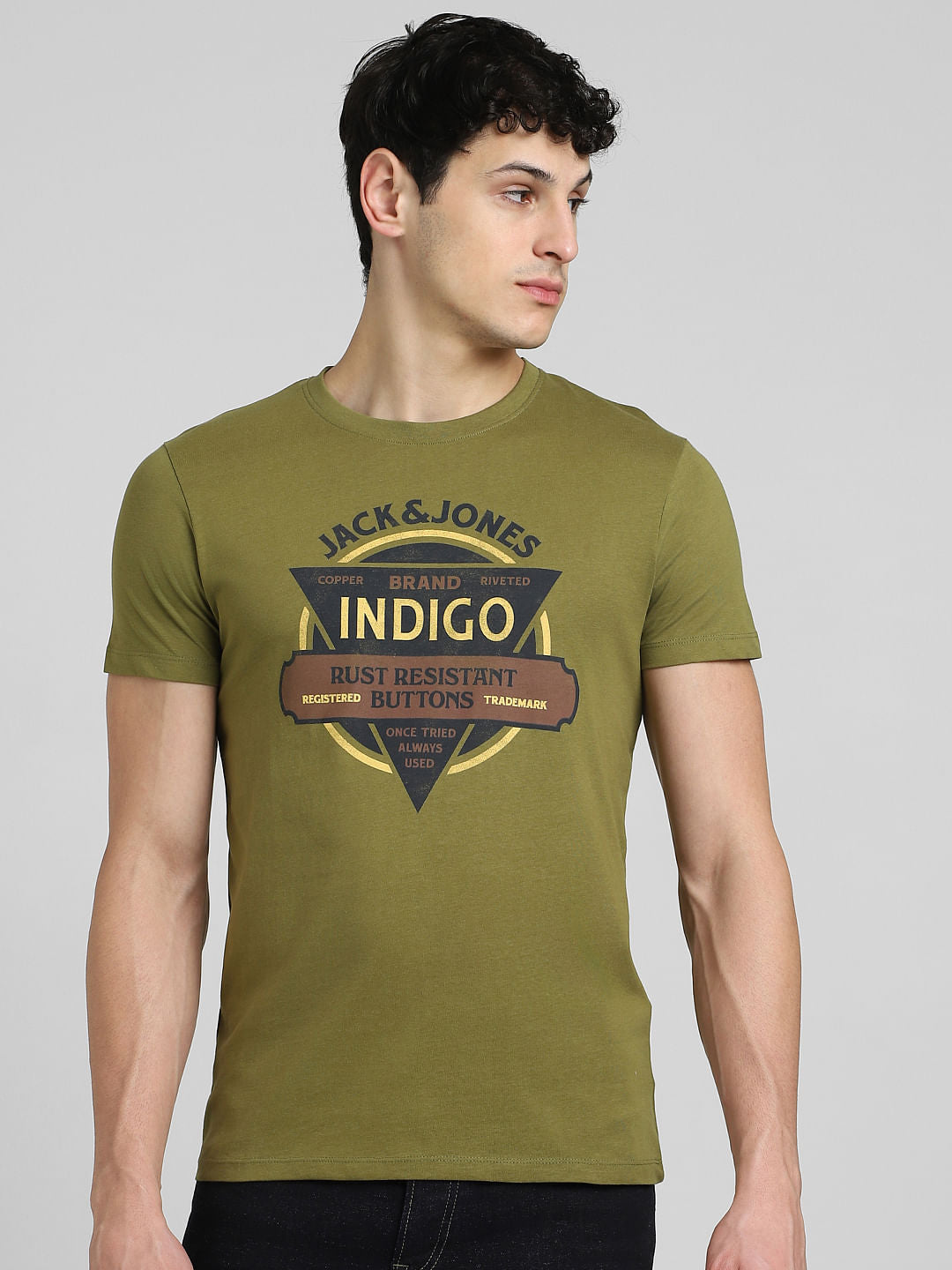 Green Graphic Print Crew Neck T-shirt