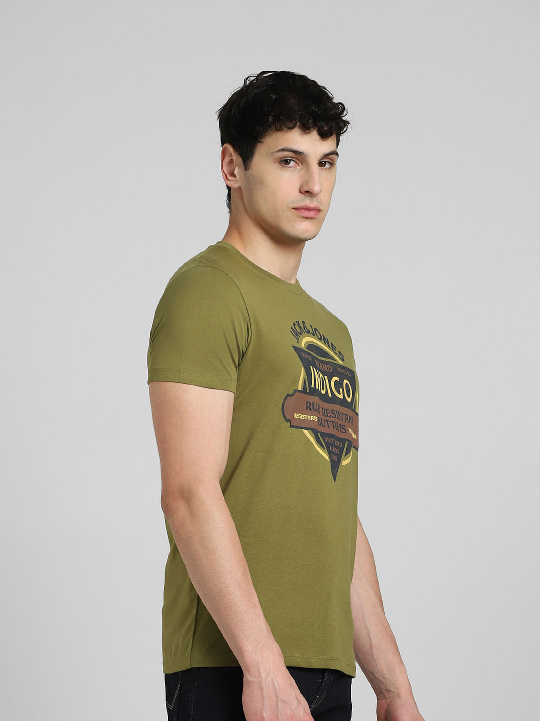 Green Graphic Print Crew Neck T-shirt