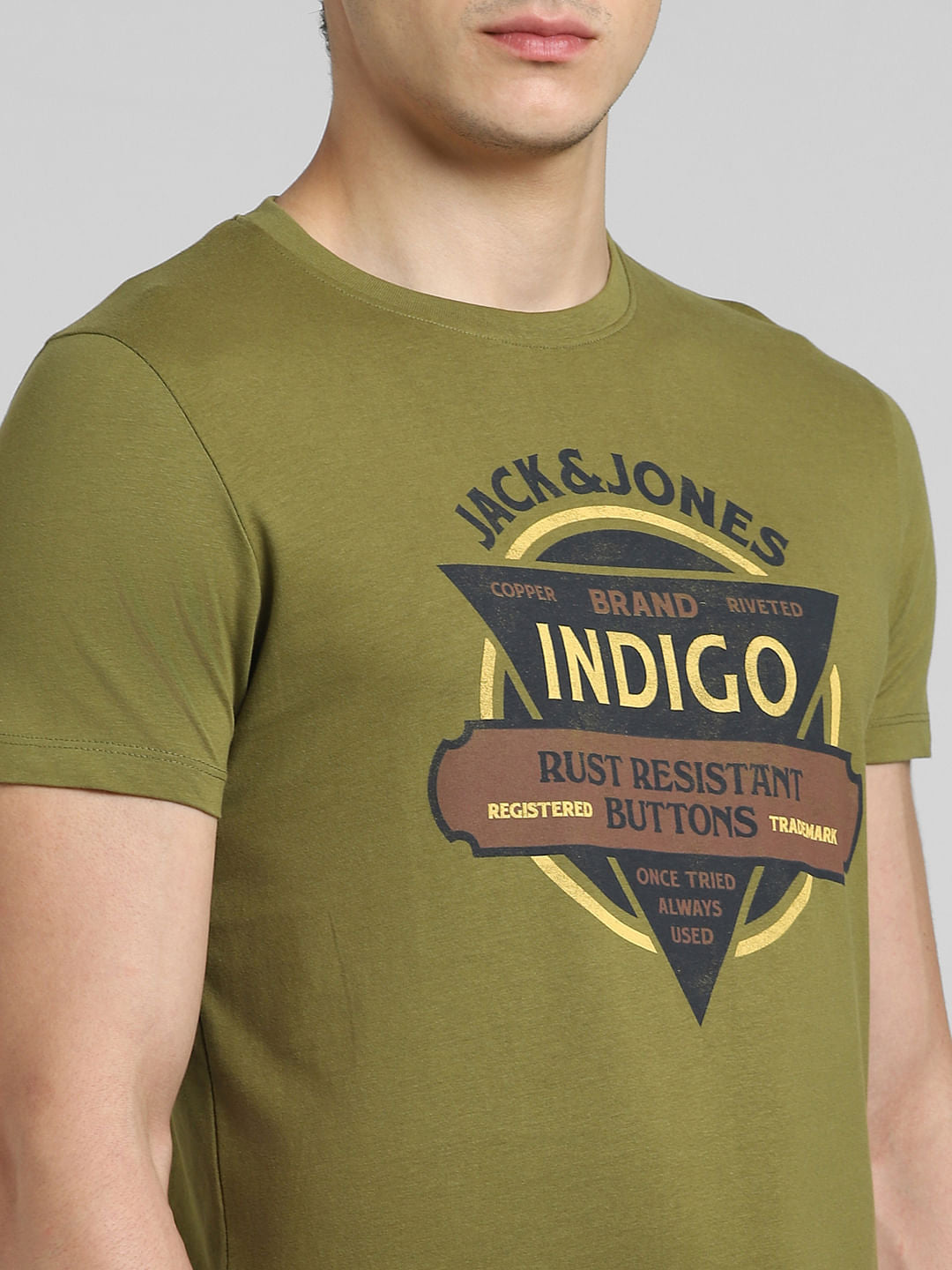 Green Graphic Print Crew Neck T-shirt