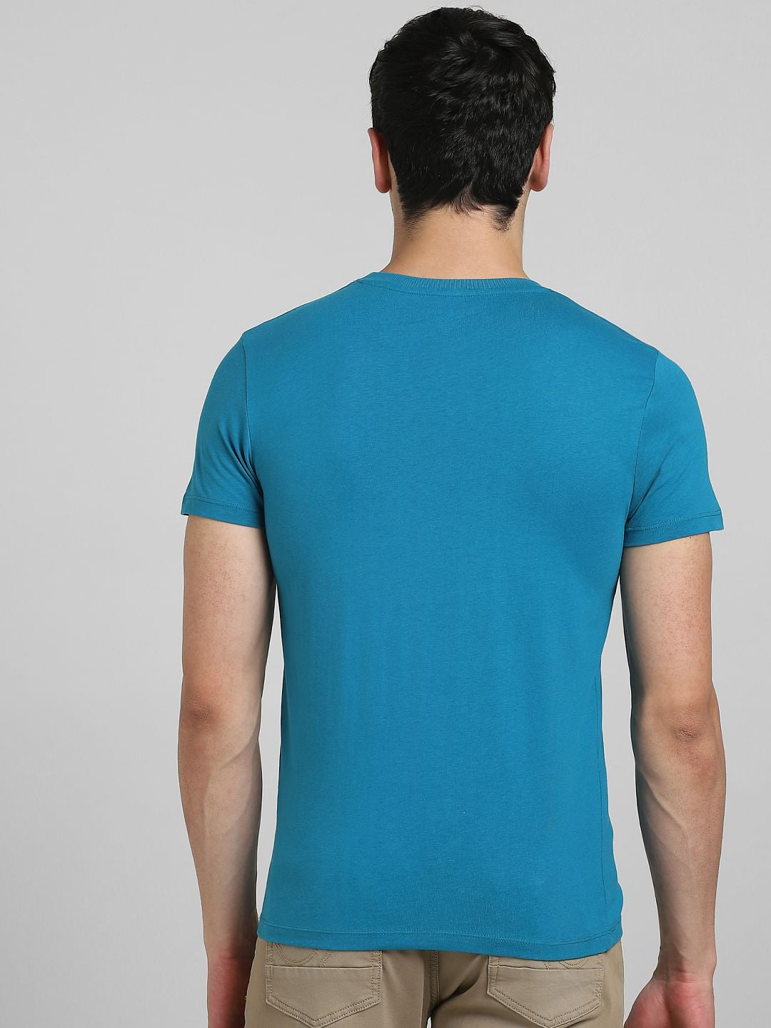 Blue Graphic Print Crew Neck T-shirt