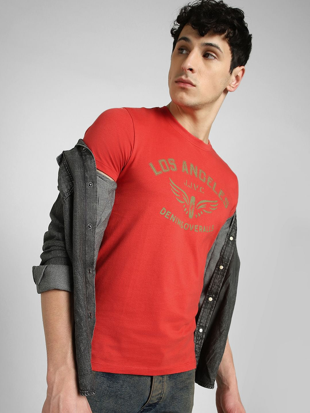 Coral Logo Print Crew Neck T-shirt