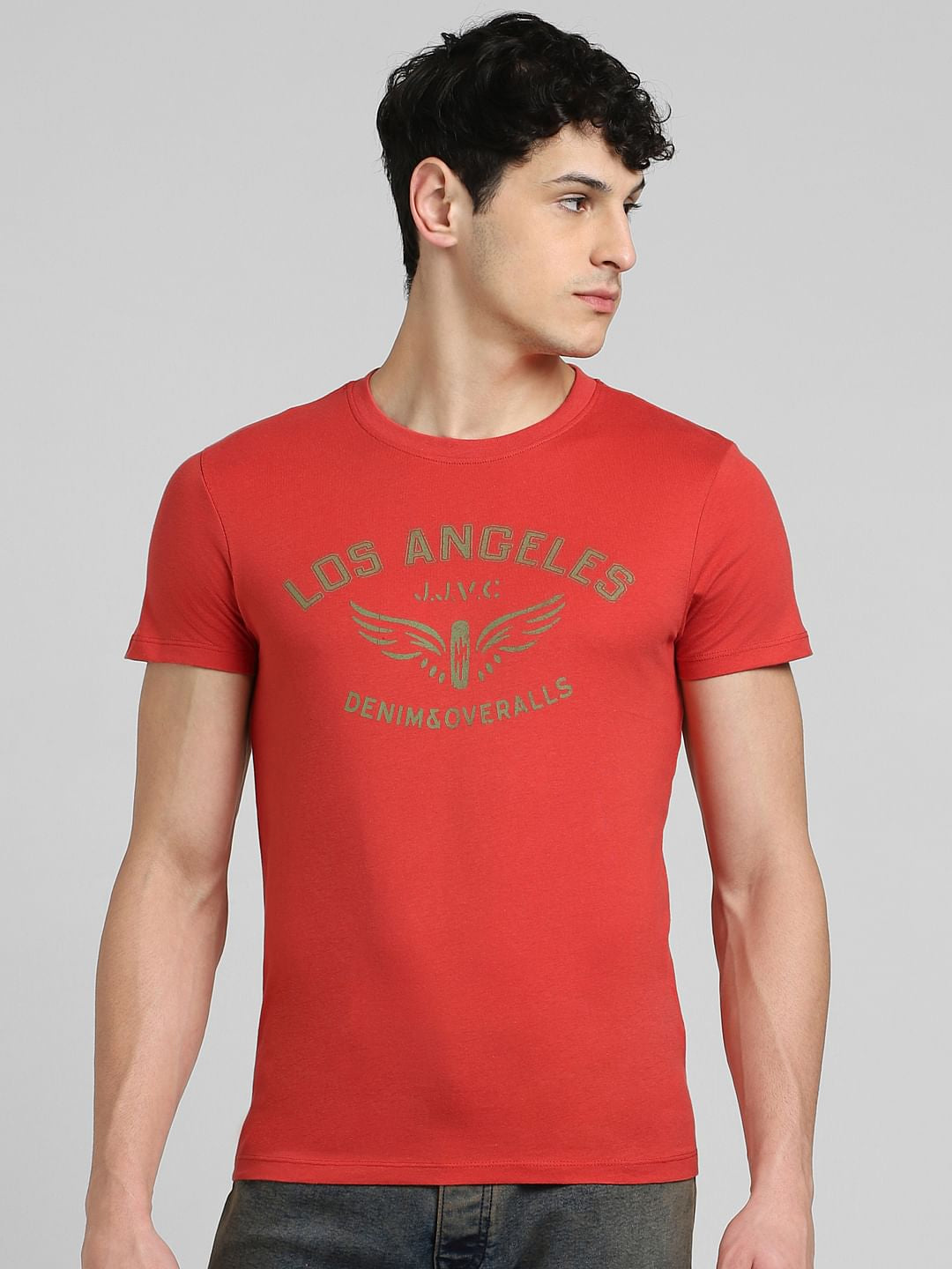 Coral Logo Print Crew Neck T-shirt