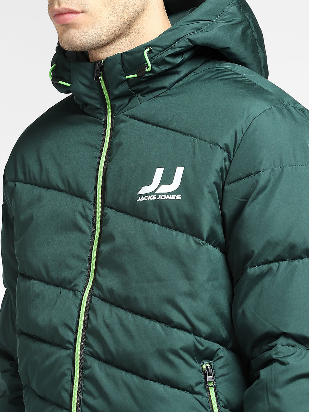 Green Hooded Puffer Jacket