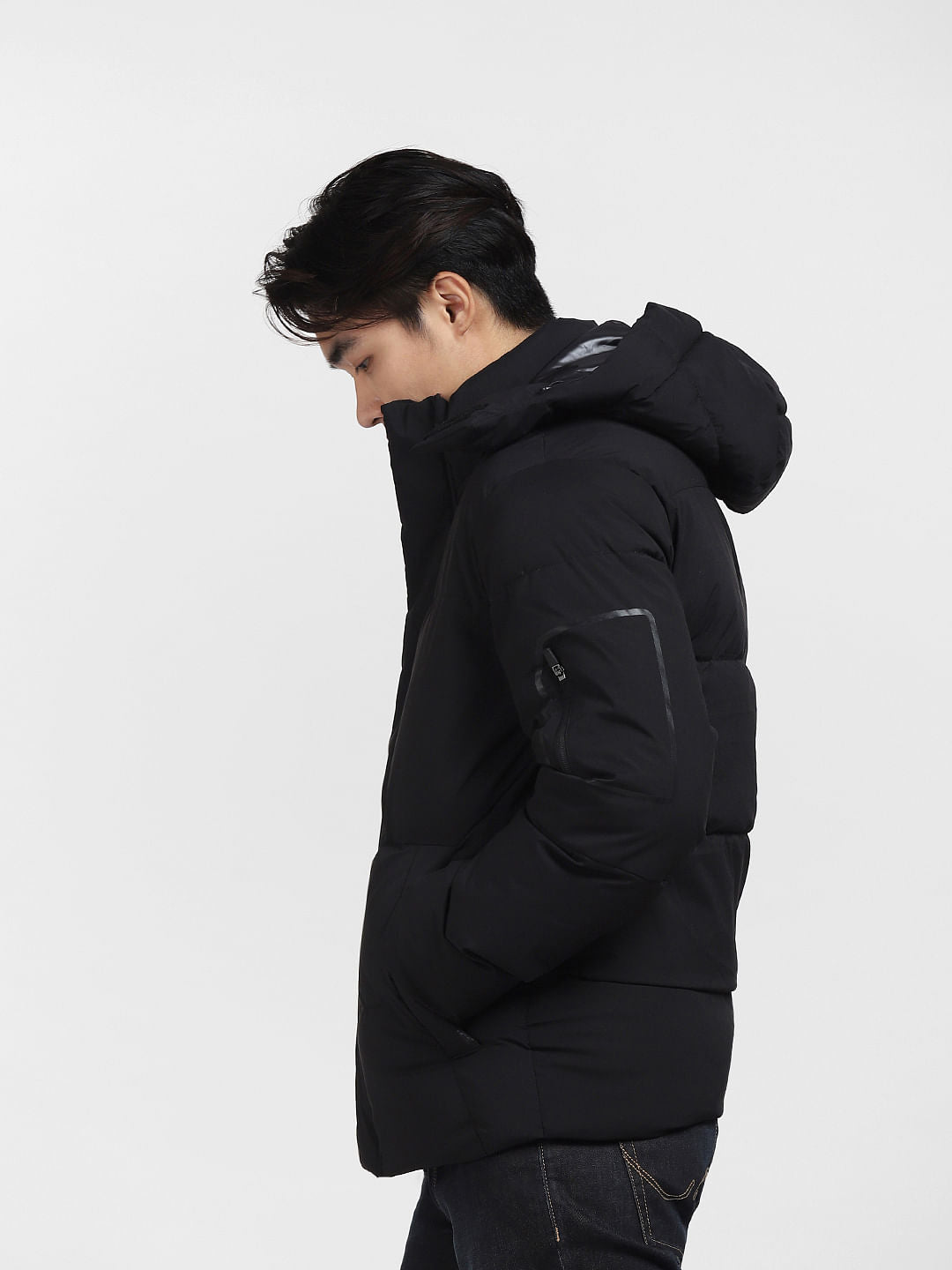 Black Hooded Puffer Jacket