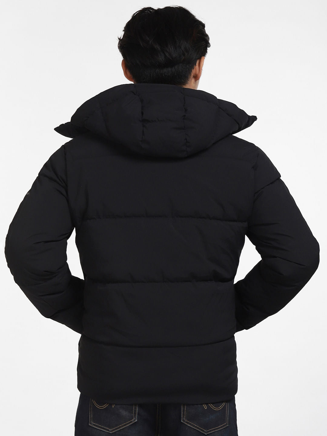 Black Hooded Puffer Jacket