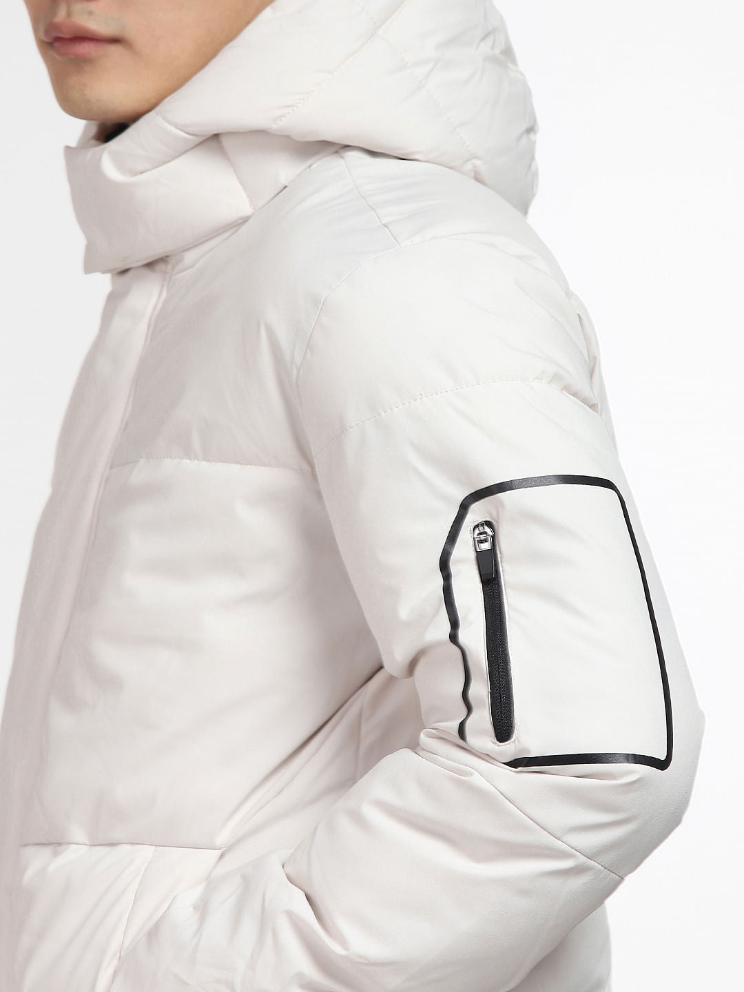 Light Grey Hooded Puffer Jacket
