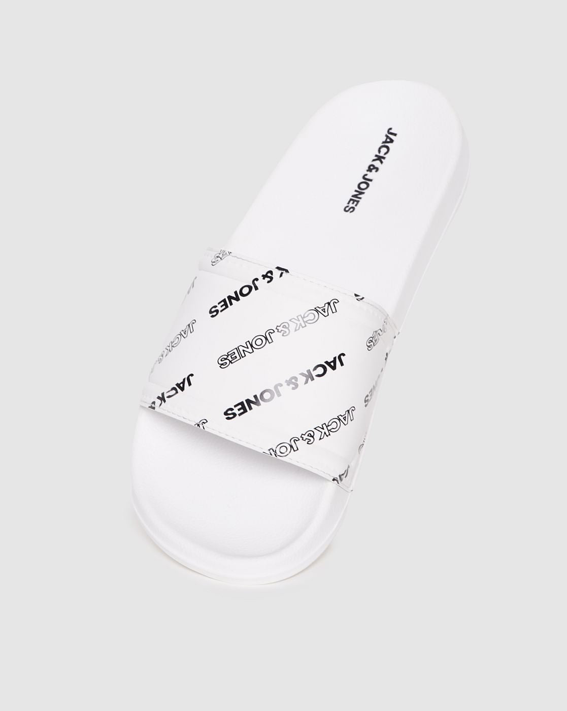 White Logo Print Sliders - 6