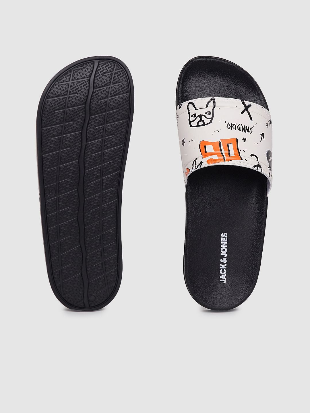 Black & Grey Graphic Print Sliders