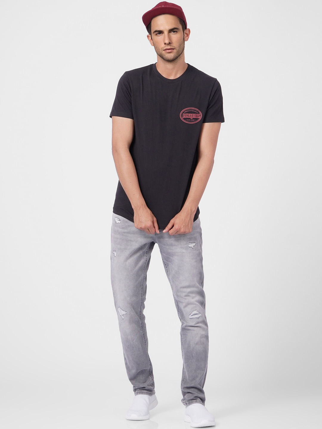 Black Crew Neck T-shirt - S
