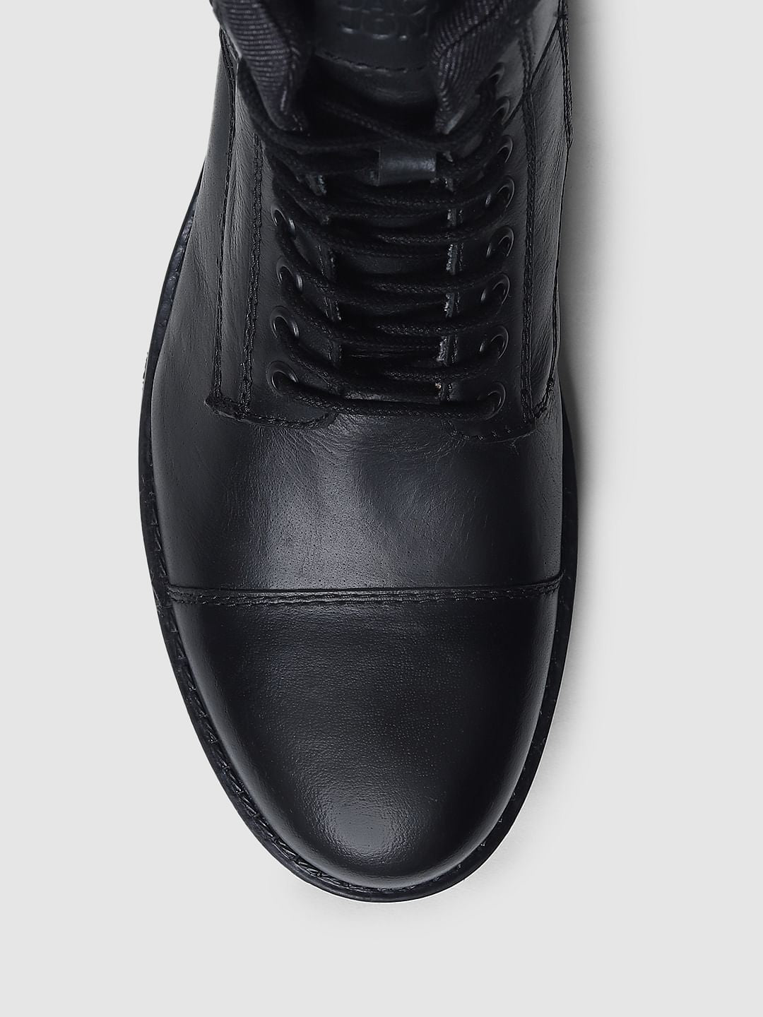 Black Leather Biker Boots