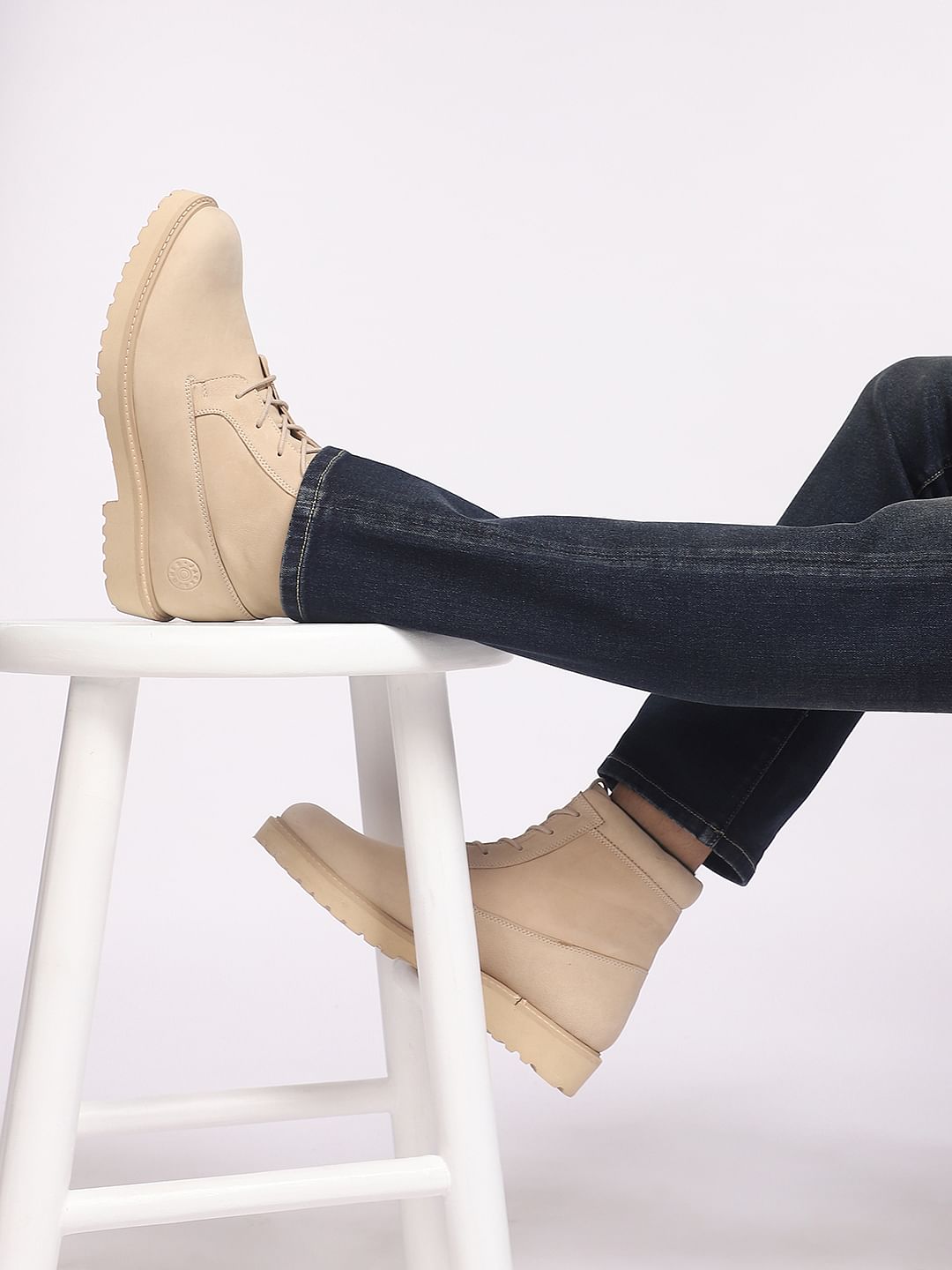 Beige Combo Boots - 6