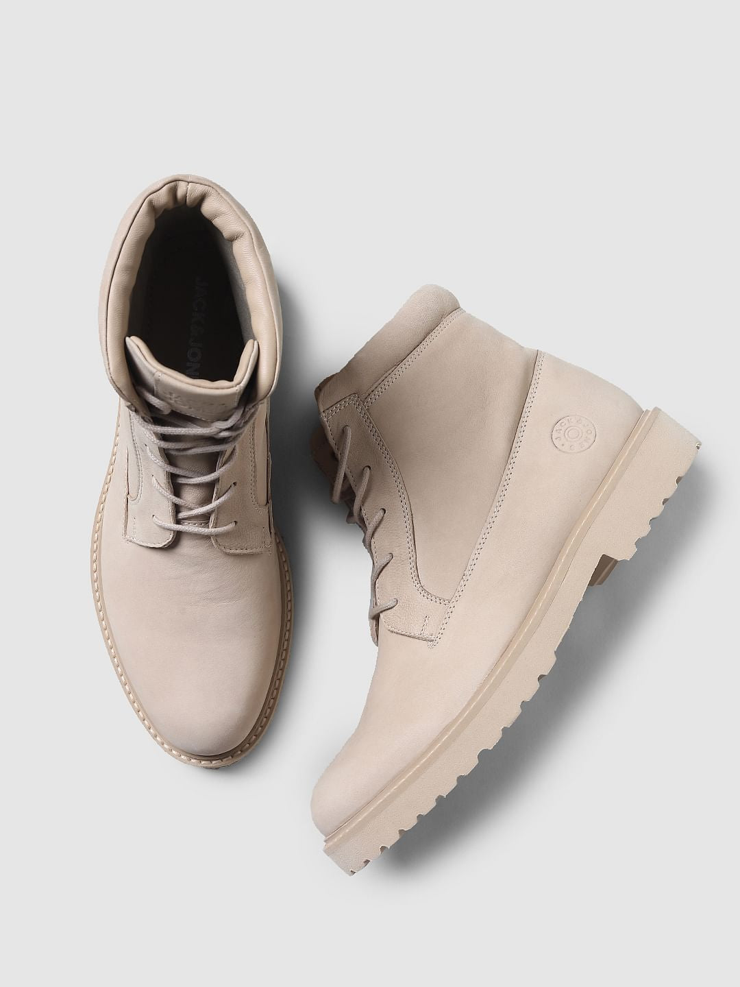 Beige Combo Boots