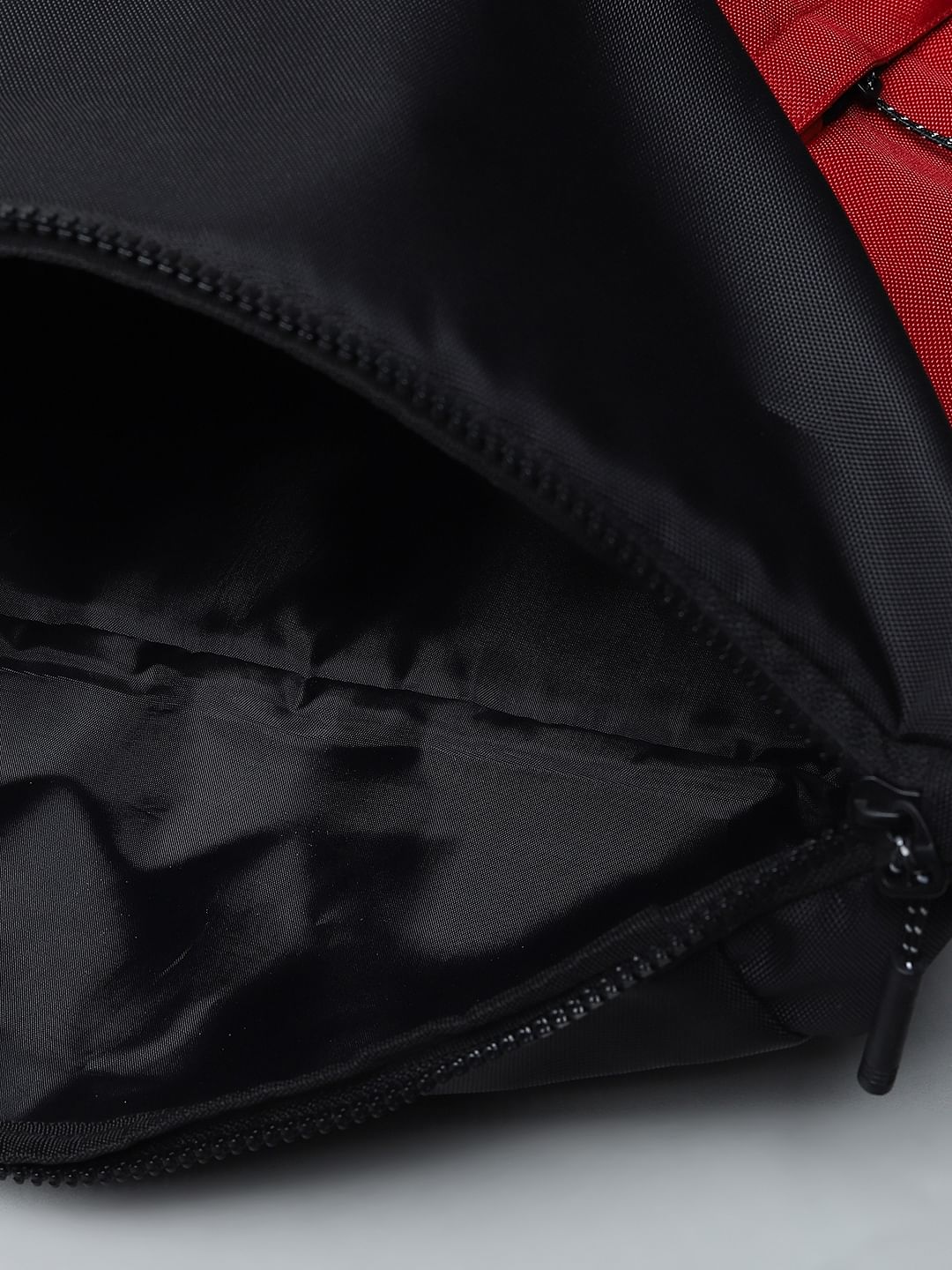 Red Colourblocked Roll Top Backpack