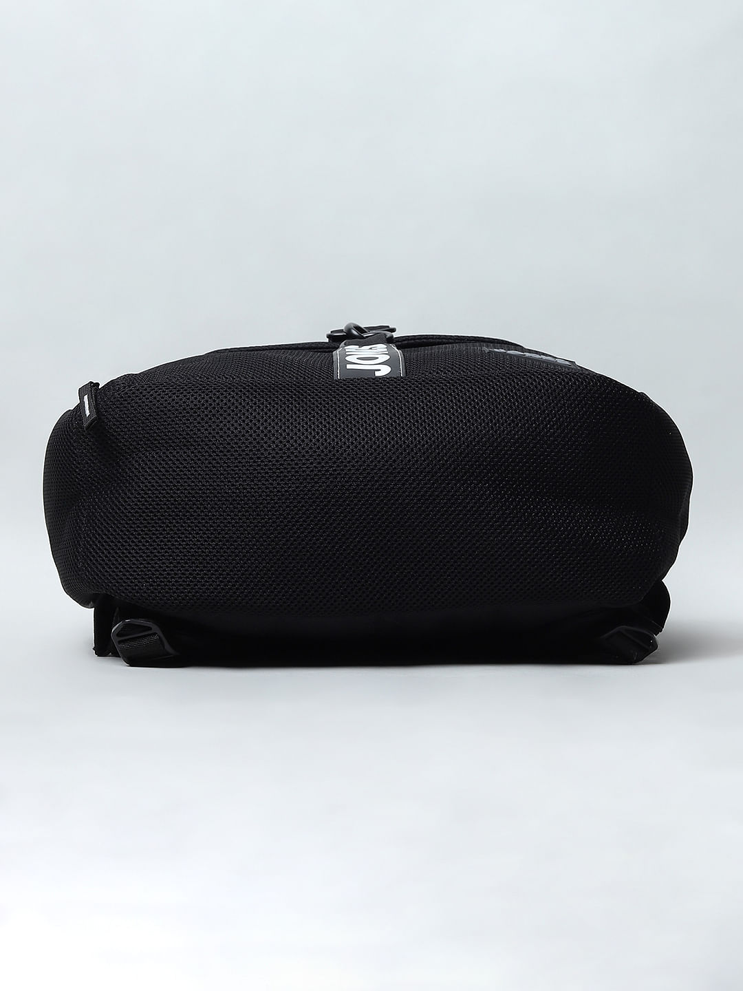 Black Logo Print Mesh Backpack