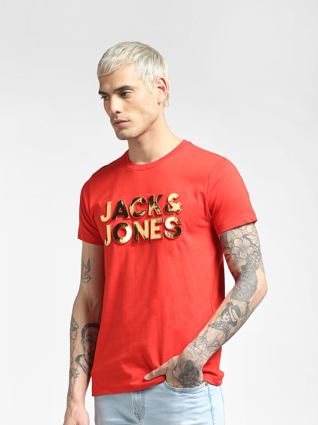 Red Graphic Print Crew Neck T-shirt