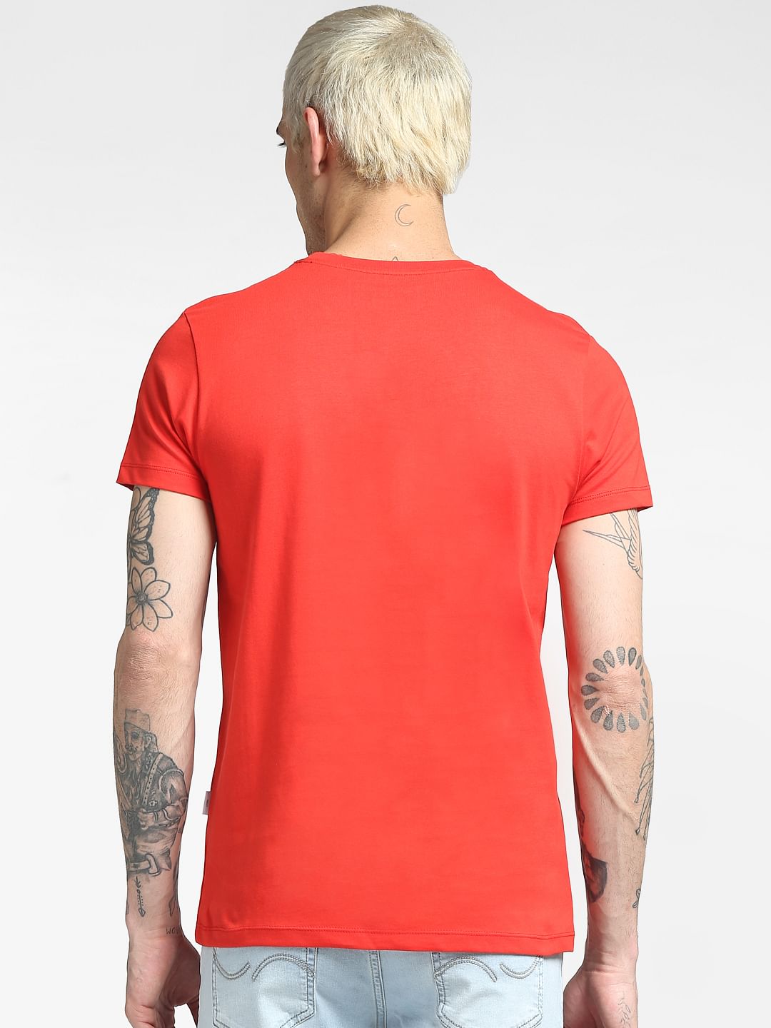 Red Graphic Print Crew Neck T-shirt
