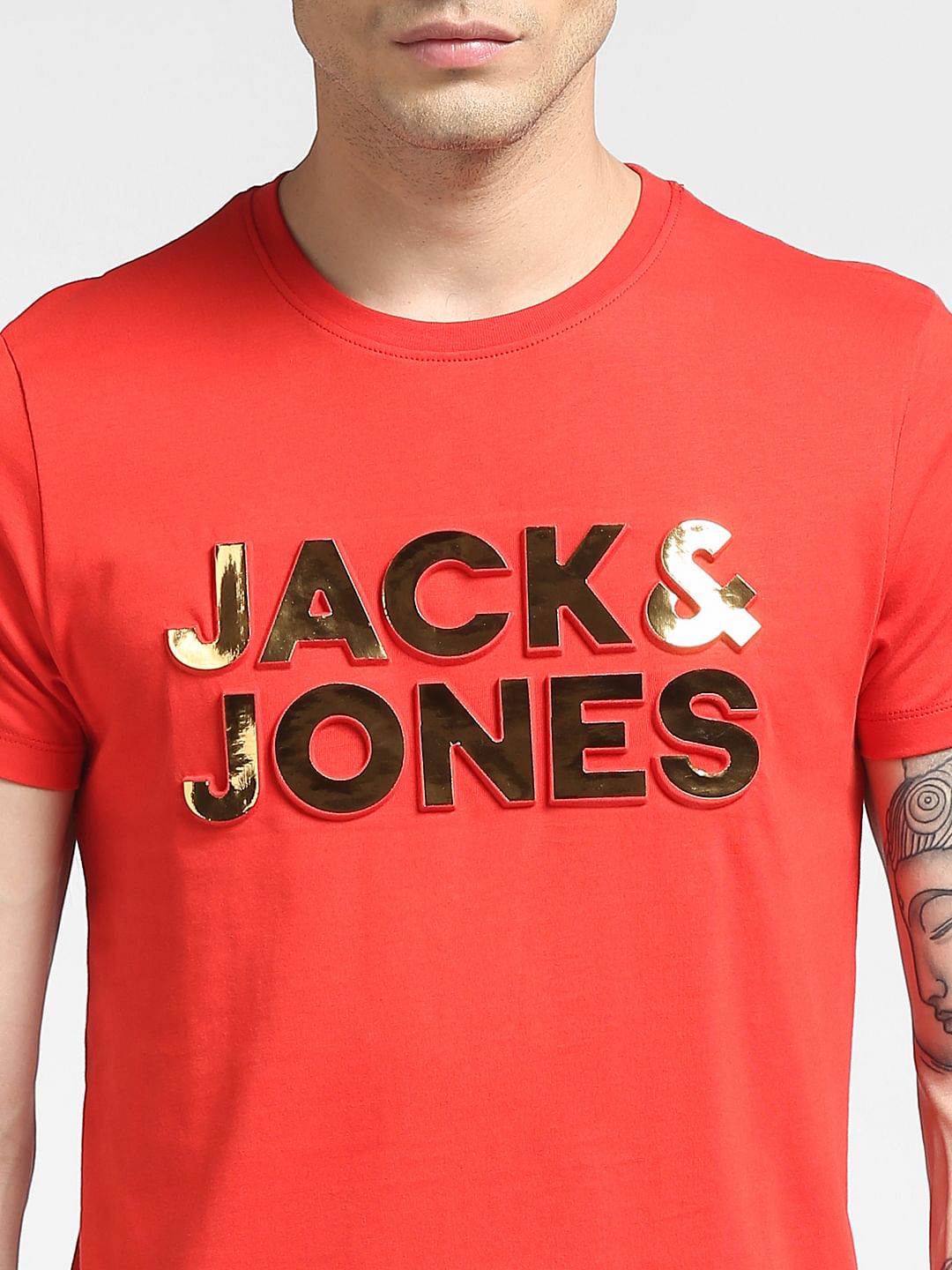 Red Graphic Print Crew Neck T-shirt