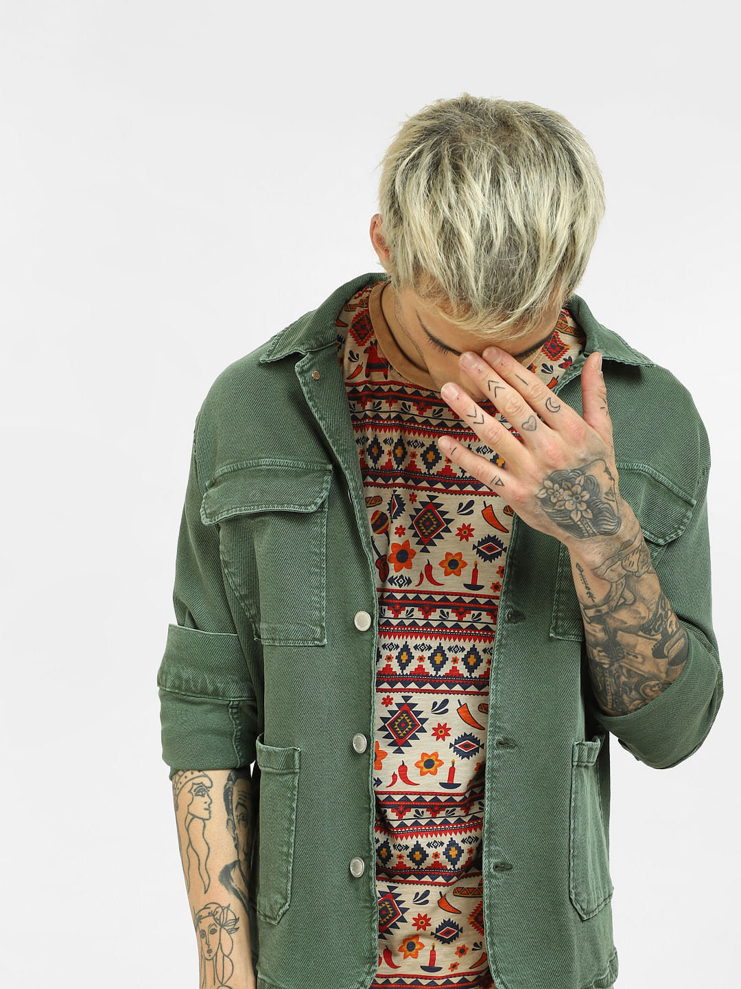 Brown Printed Crew Neck T-shirt - S
