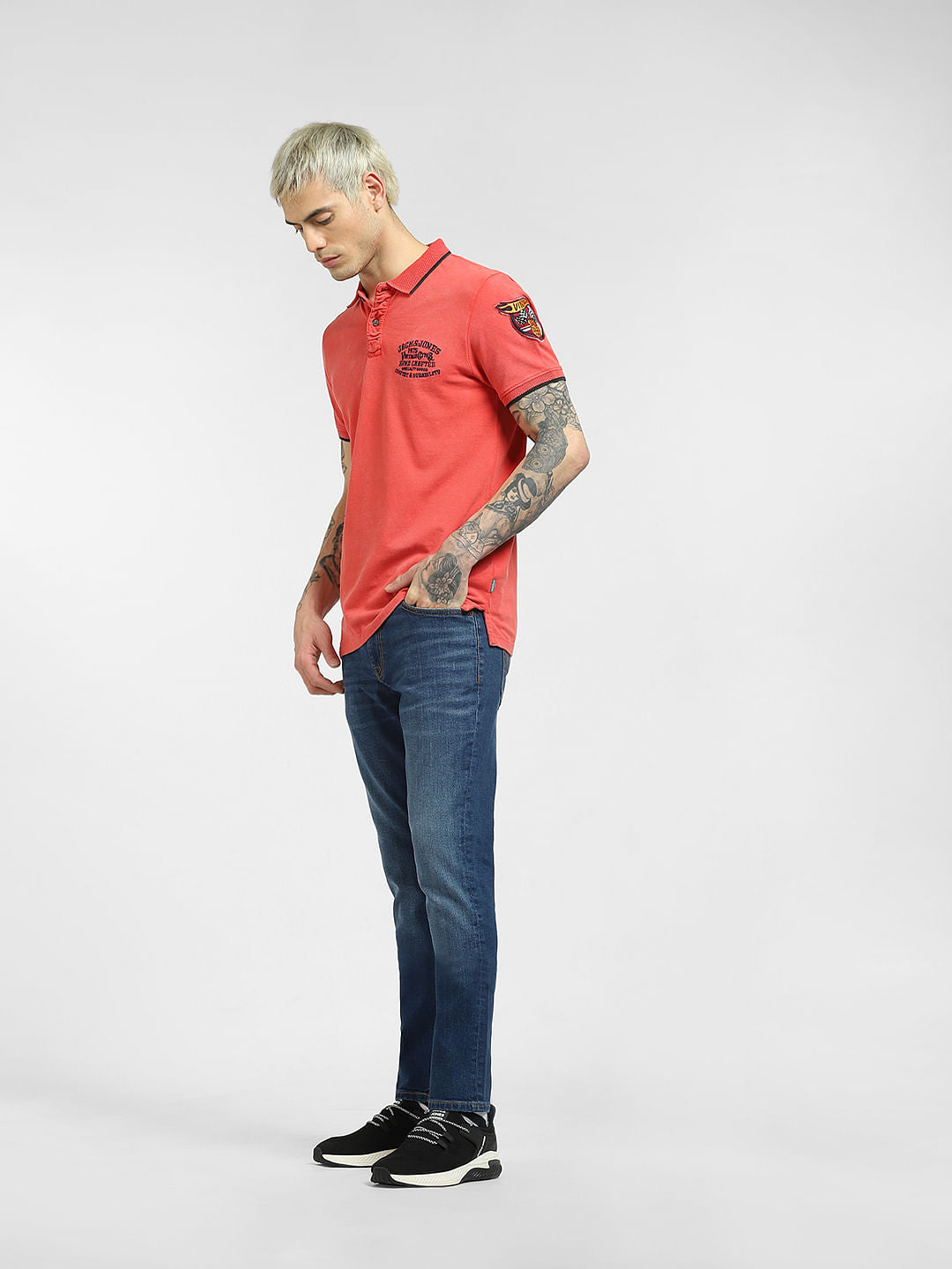 Coral Polo Neck T-shirt