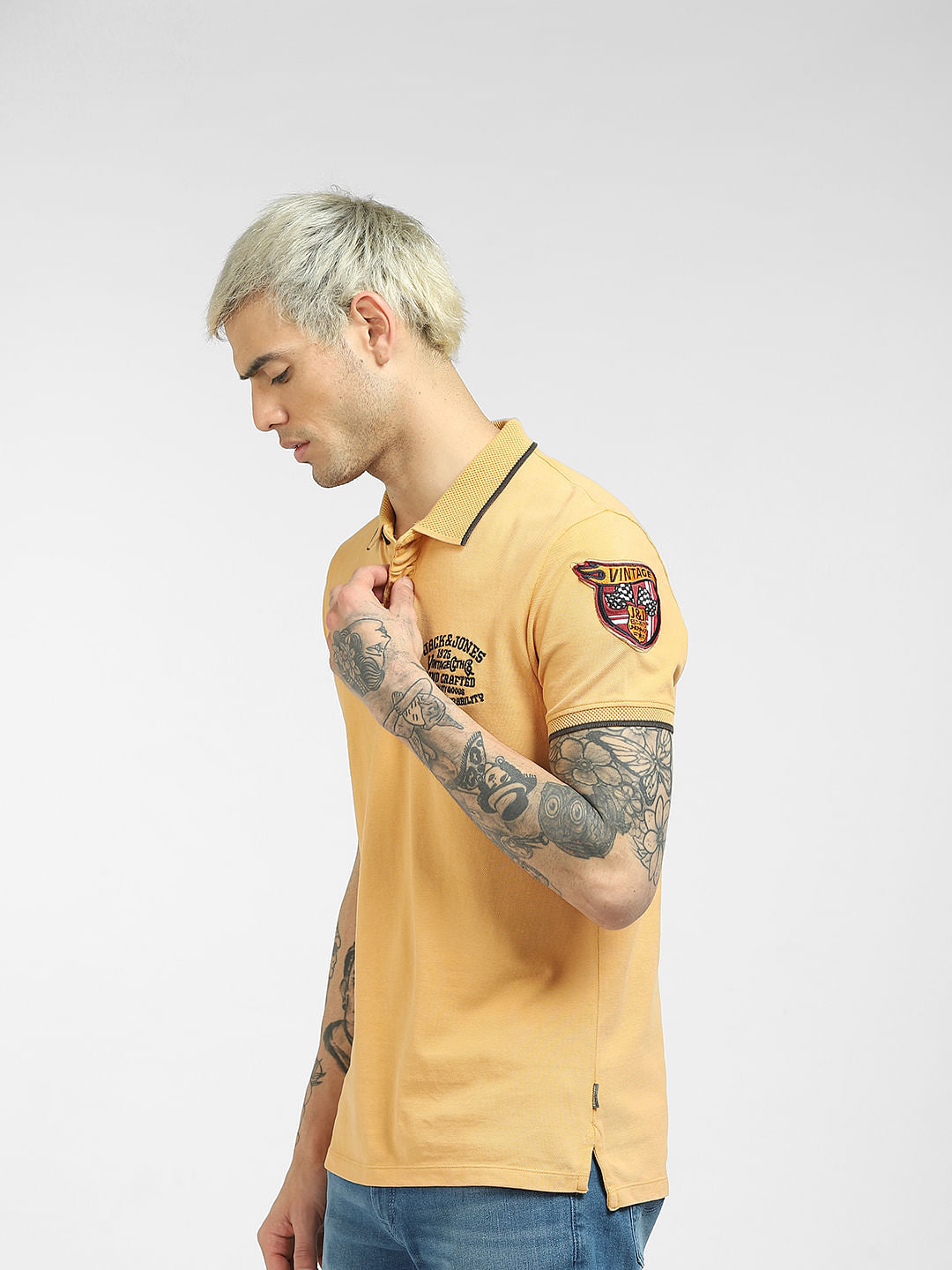 Yellow Polo Neck T-shirt