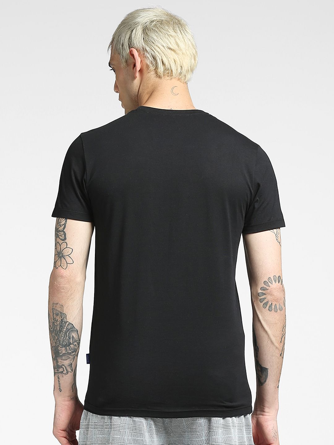 Black Graphic Print Crew Neck T-shirt