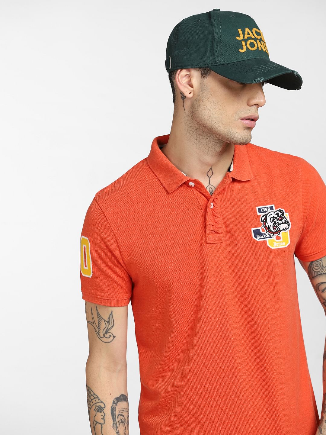 Red Printed Polo T-shirt