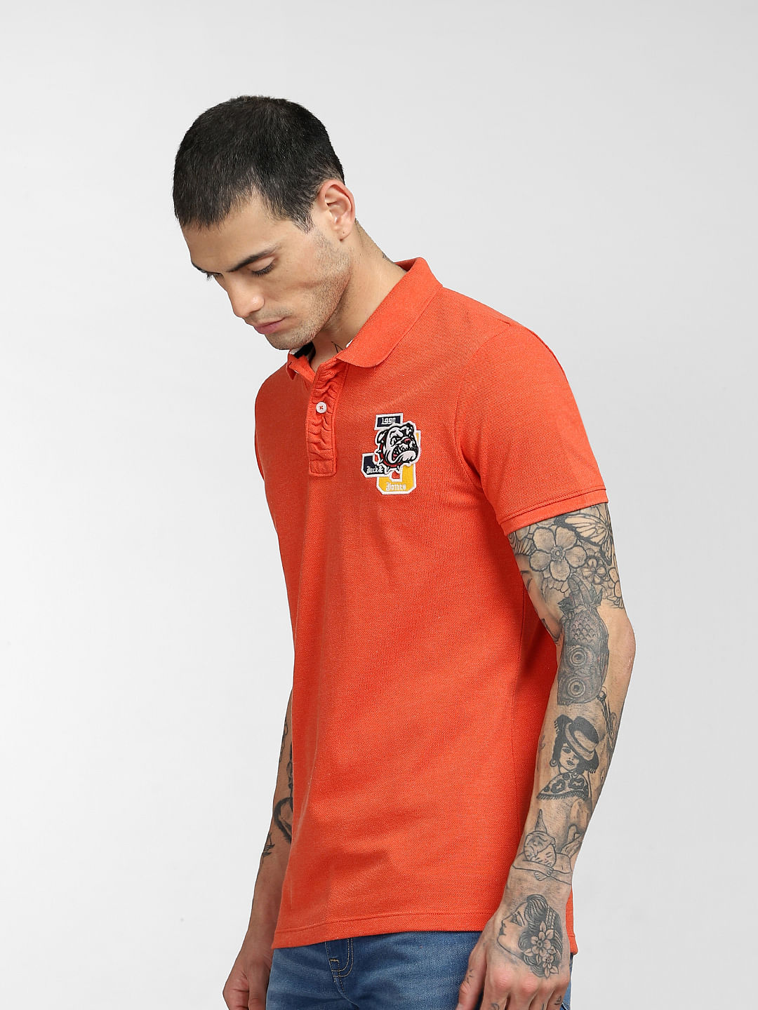 Red Printed Polo T-shirt