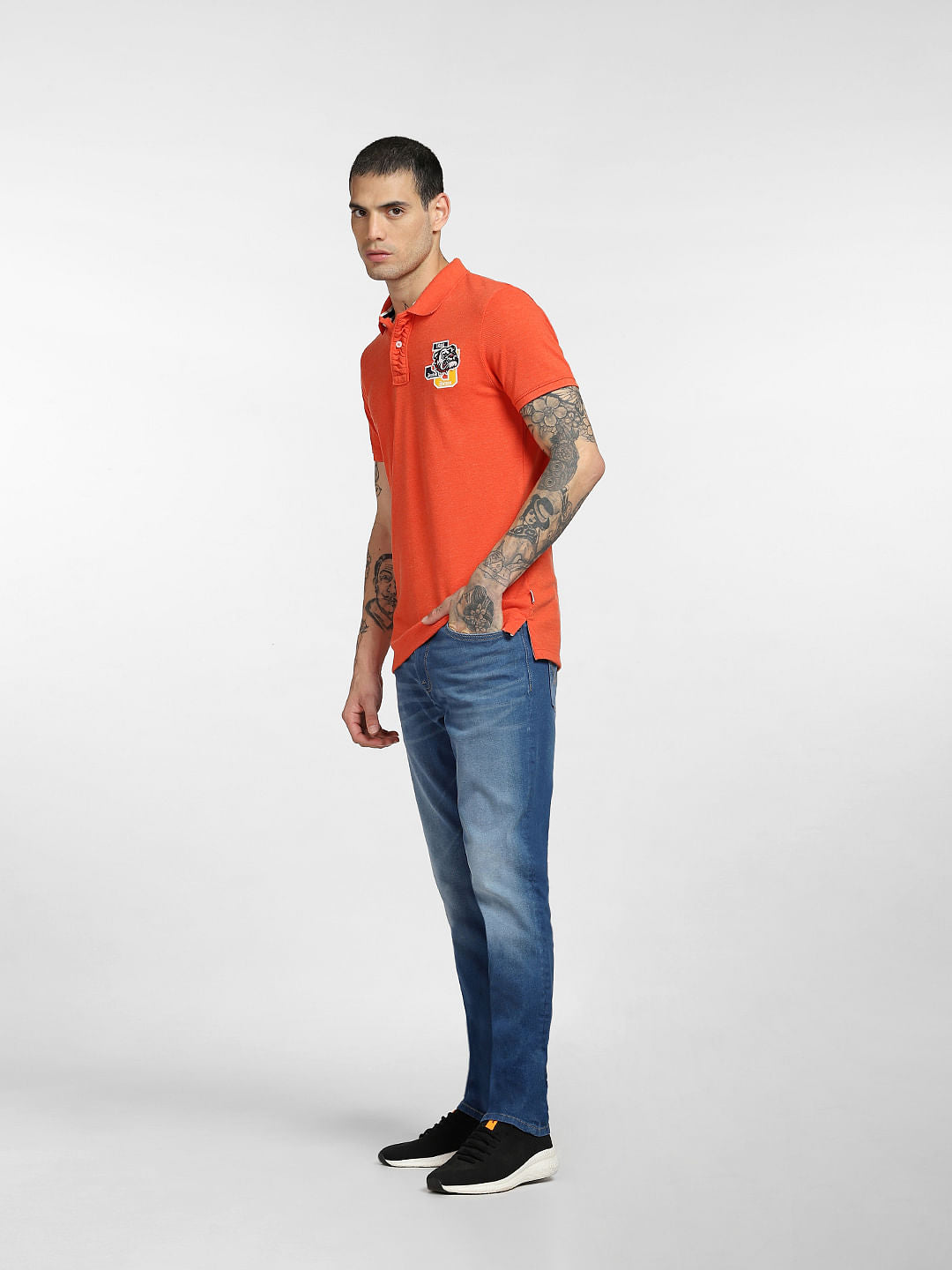 Red Printed Polo T-shirt