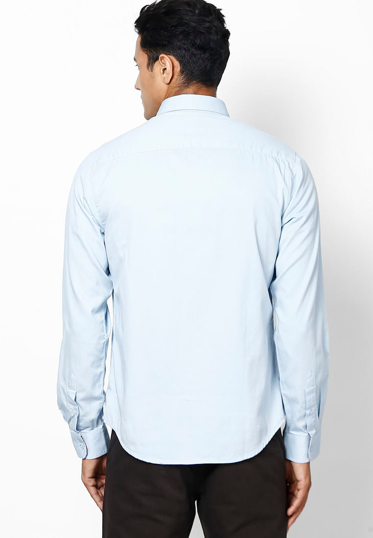 Solid Cashmere Blue Casual Shirt