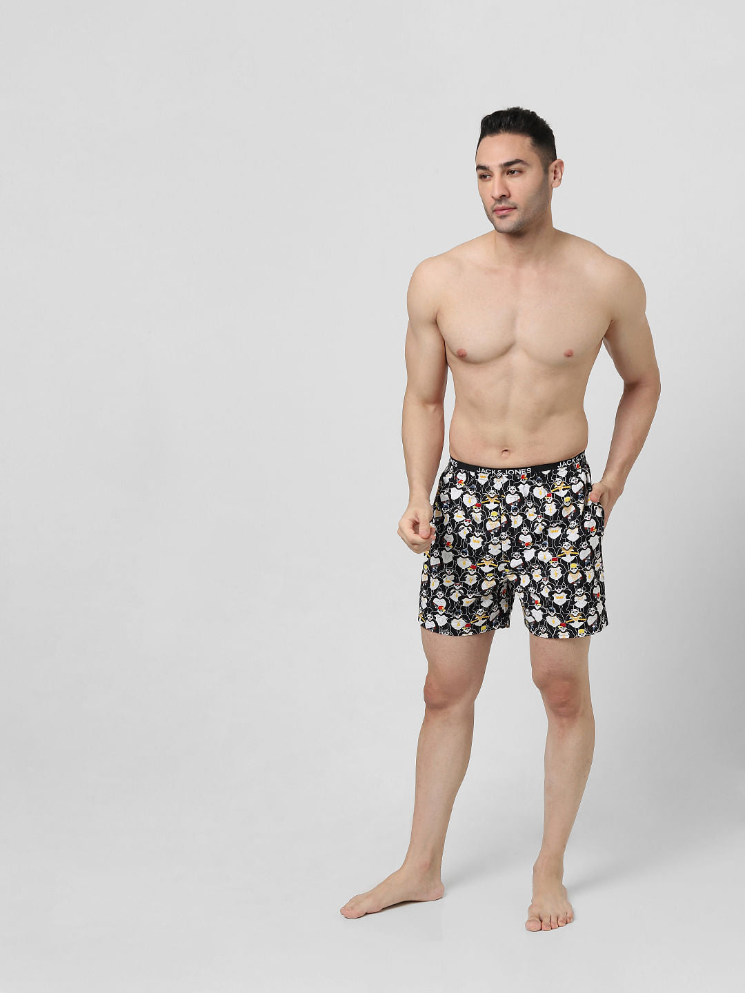 Black Printed Boxers - S