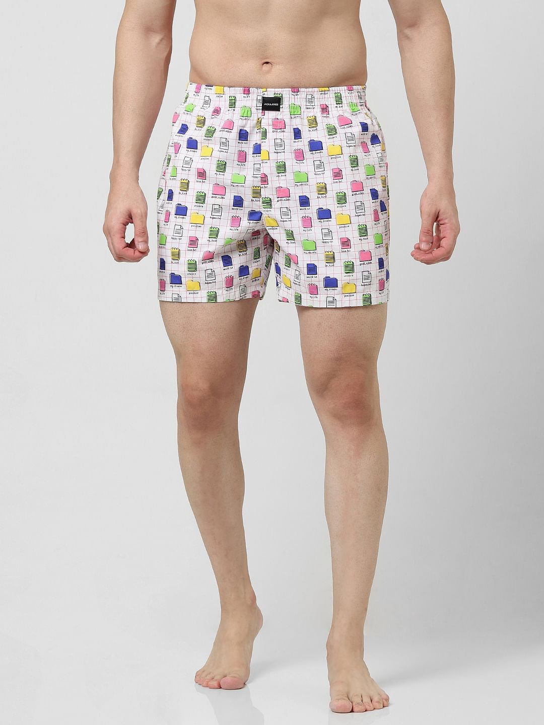 White Printed Boxers