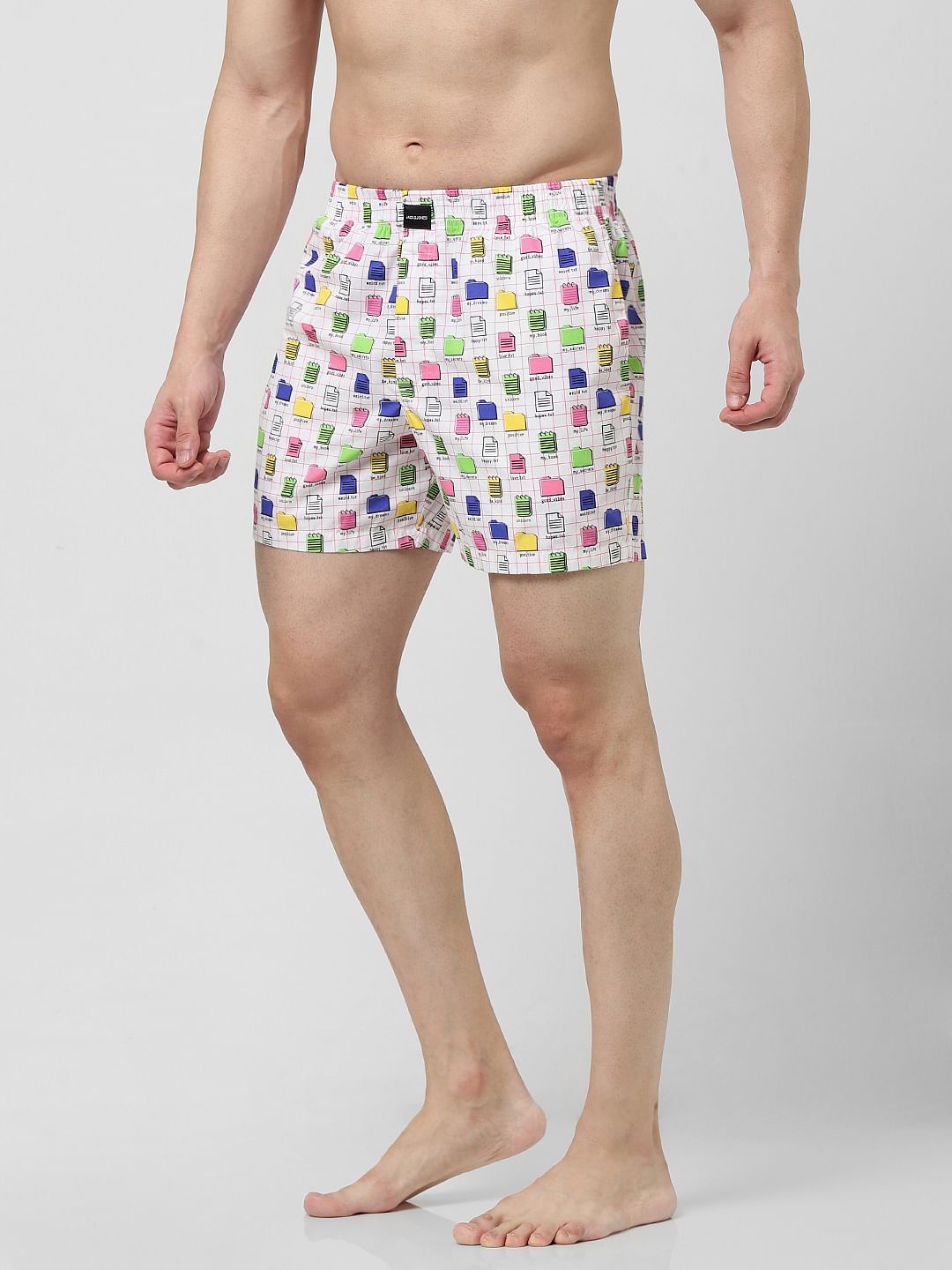 White Printed Boxers