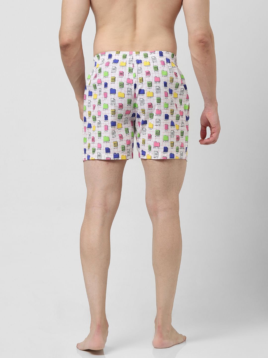 White Printed Boxers