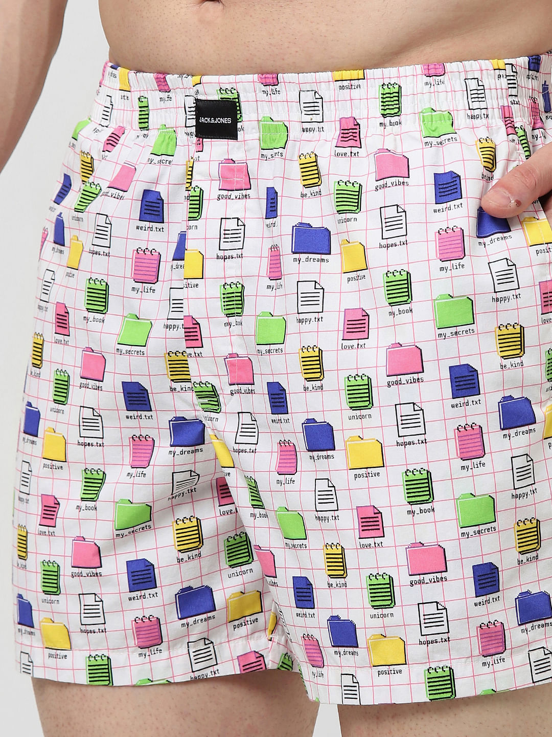 White Printed Boxers